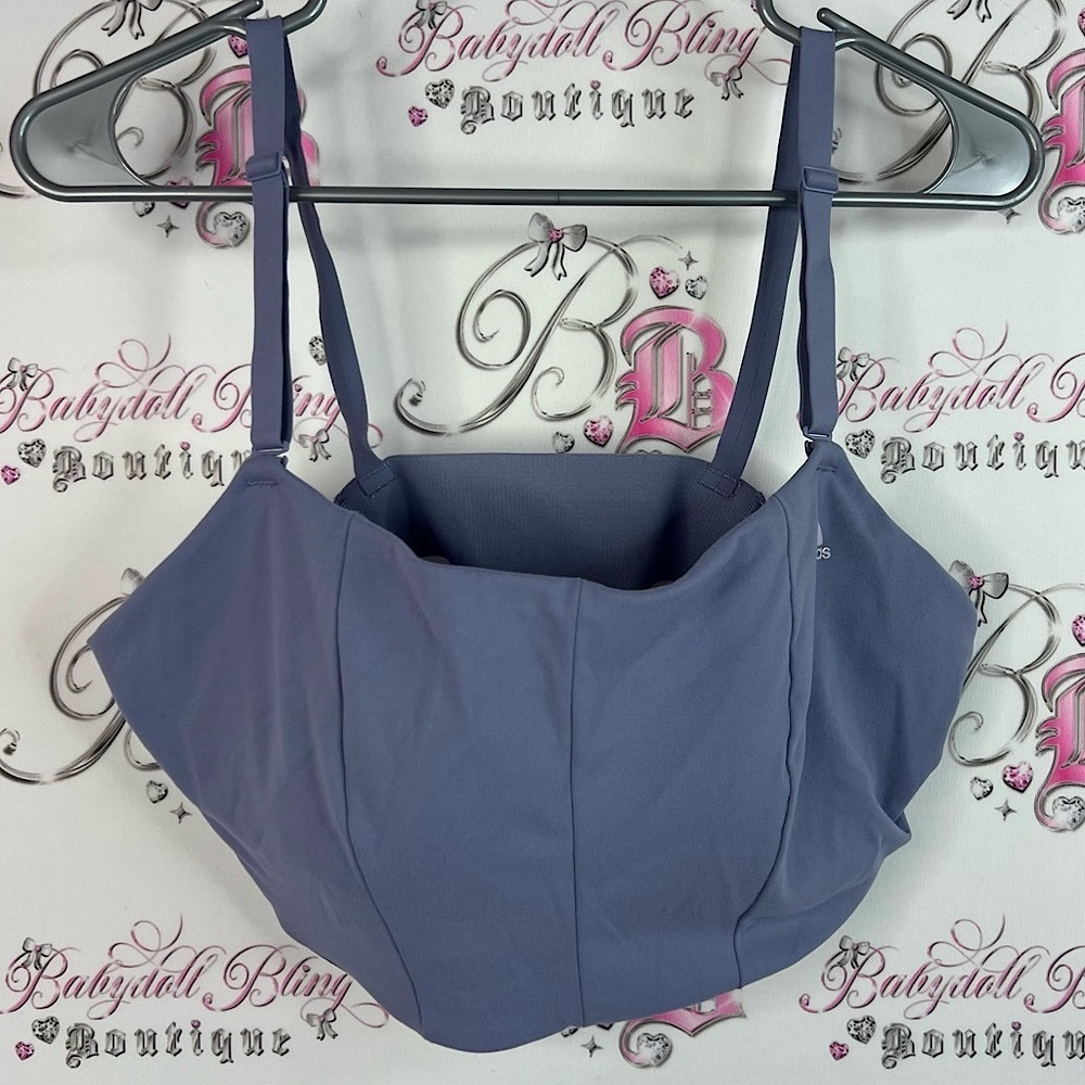 adidas sports bra purple blue Women's Gray Bralette 3 stripes